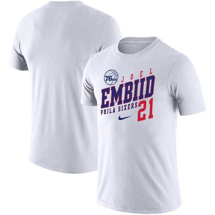 Philadelphia 76ers Joel Embiid Nike Player Performance T-Shirt White,We sell and wholesale Philadelphia 76ers Joel Embiid Nike Player Performance T-Shirt White on line form chian!